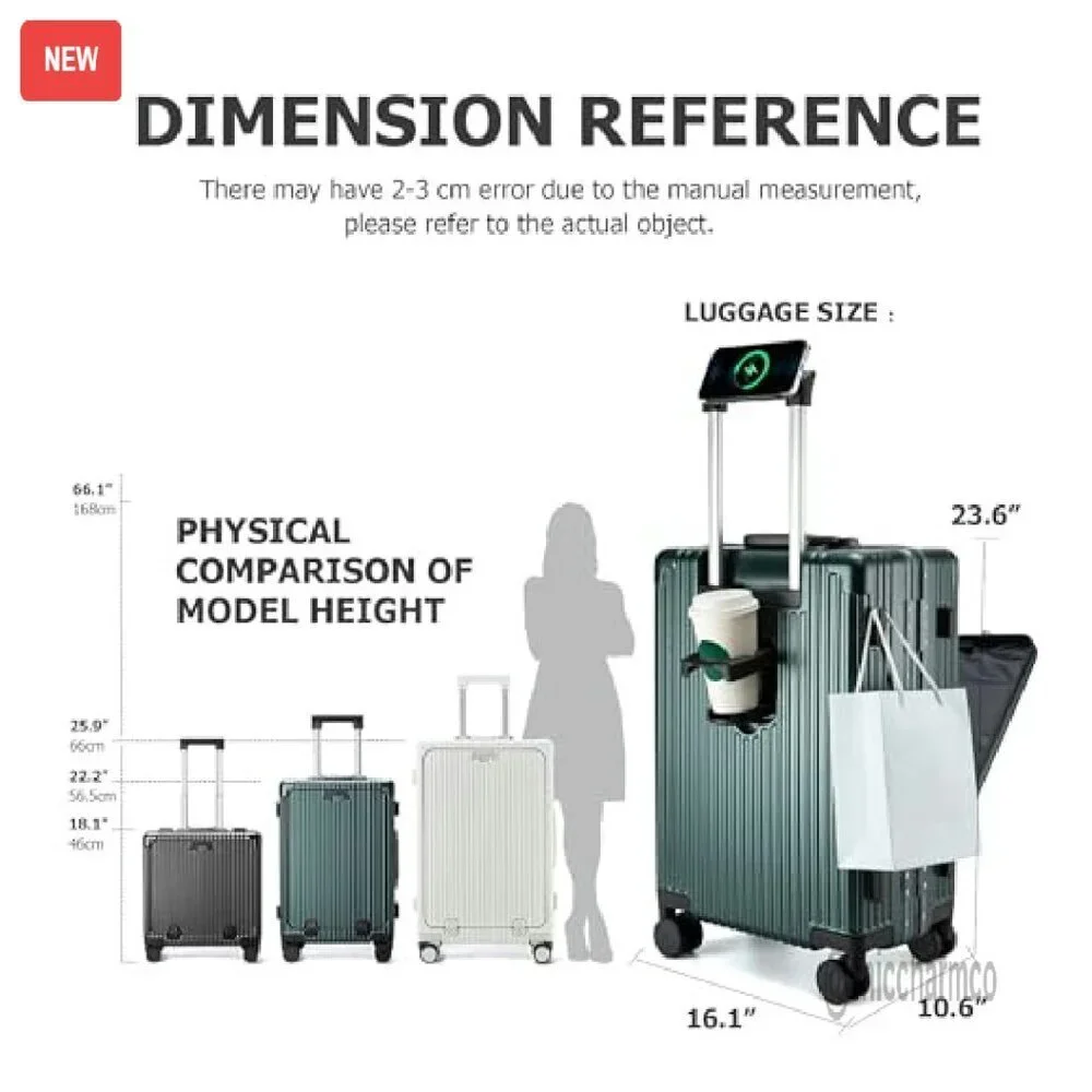 Carry-On Hardside Spinner Luggage with USB Port & TSA Lock